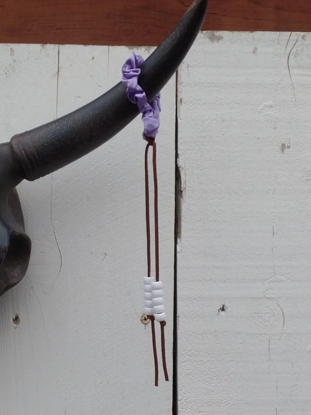 Hand Crafted Hair Tie BEADED SUEDE